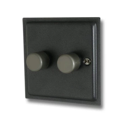 Elegance Dark Pewter Push Intermediate Switch and Push Light Switch Combination