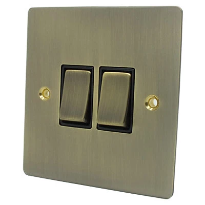 Elite Flat Antique Brass Intermediate Switch and Light Switch Combination