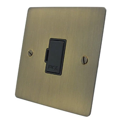 Elite Flat Antique Brass Unswitched Fused Spur