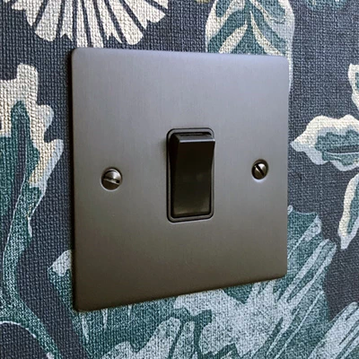 Elite Flat Old Bronze LED Dimmer and Push Light Switch Combination
