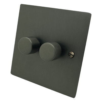 Elite Flat Old Bronze Dimmer and Toggle Switch Combination