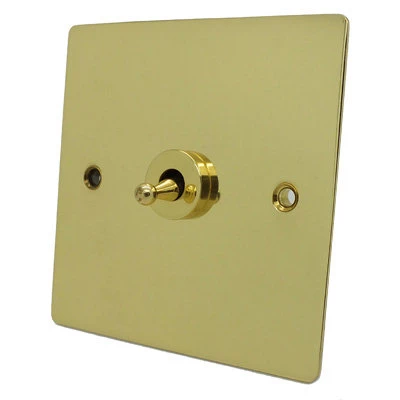 Elite Flat Polished Brass Toggle (Dolly) Switch