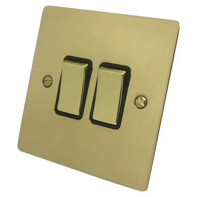 Elite Flat Polished Brass Retractive Centre Off Switch