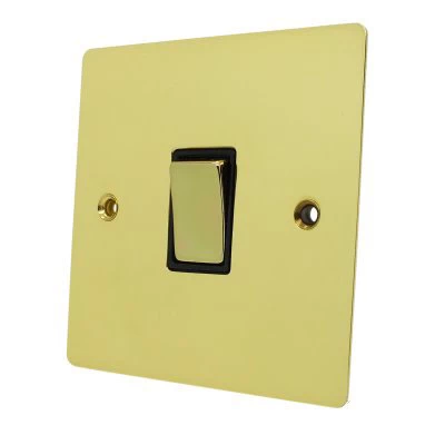 Elite Flat Polished Brass Unswitched Fused Spur