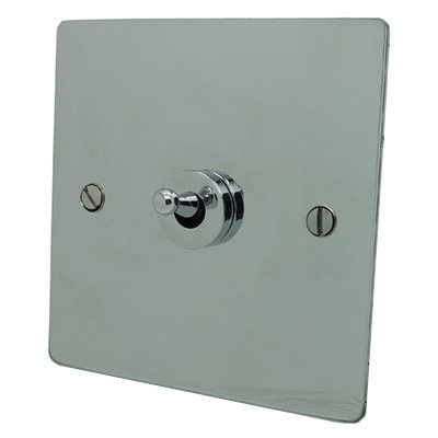 Elite Flat Polished Chrome Dimmer and Toggle Switch Combination