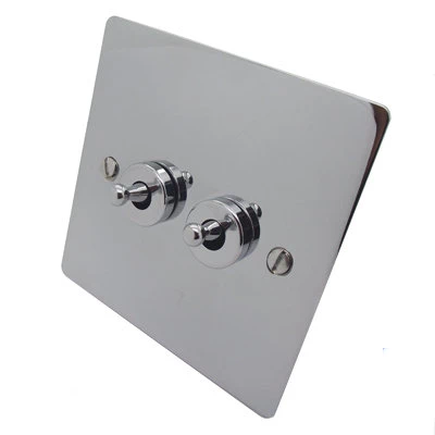 Elite Flat Polished Chrome Cooker Control (45 Amp Double Pole Switch and 13 Amp Socket)