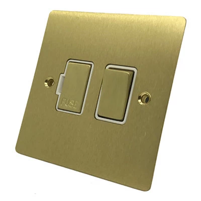 Elite Flat Satin Brass Switched Fused Spur
