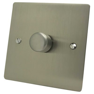Elite Flat Satin Nickel Dimmer and Toggle Switch Combination
