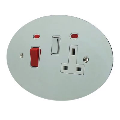 Ellipse Polished Chrome Cooker Control (45 Amp Double Pole Switch and 13 Amp Socket)