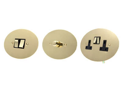 Ellipse Polished Brass Shaver Socket