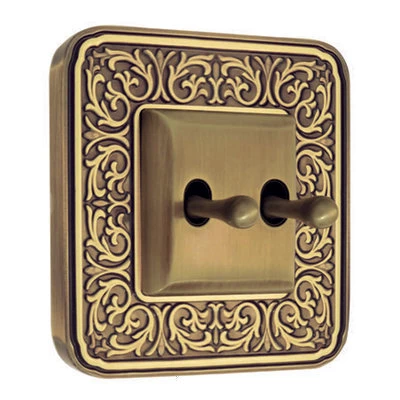 Emporio Ornate Antique Brass Cooker Control (45 Amp Double Pole Switch and 13 Amp Socket)