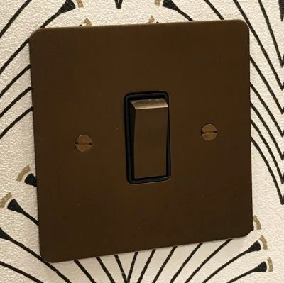 Executive Bronze Antique Dimmer and Light Switch Combination