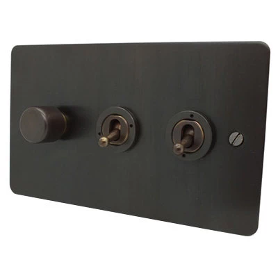 Executive Cocoa Bronze Dimmer and Light Switch Combination