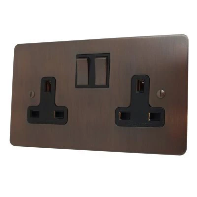 Executive Cocoa Bronze Switched Plug Socket
