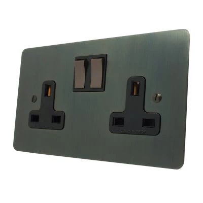 Executive Old Bronze Switched Plug Socket