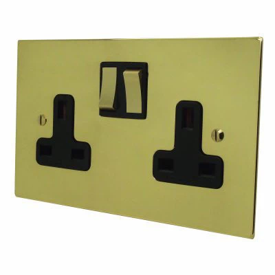 Executive Polished Brass Round Pin Unswitched Socket (For Lighting)