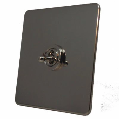 Executive Polished Nickel Button Dimmer and Toggle Switch Combination