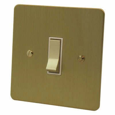 Executive Satin Brass Button Dimmer and Toggle Switch Combination