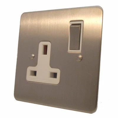 Executive Satin Nickel Plug Socket with USB Charging
