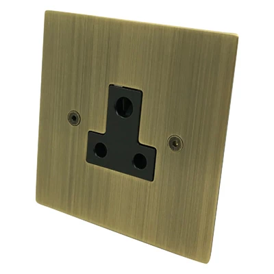 Executive Square Antique Brass Round Pin Unswitched Socket (For Lighting)