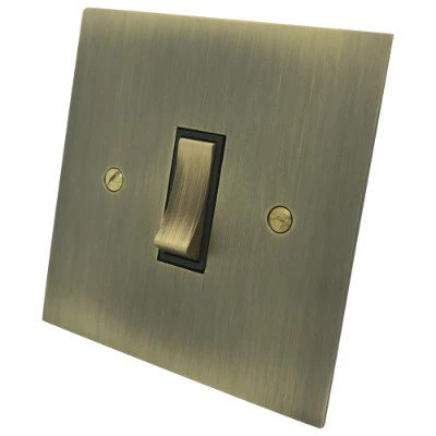Executive Square Antique Brass Unswitched Fused Spur