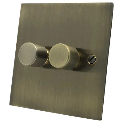 Executive Square Antique Brass Intelligent Dimmer