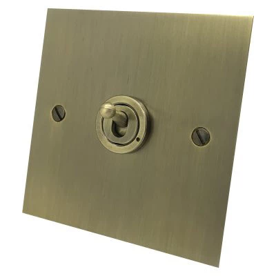 Executive Square Antique Brass Intermediate Switch and Light Switch Combination