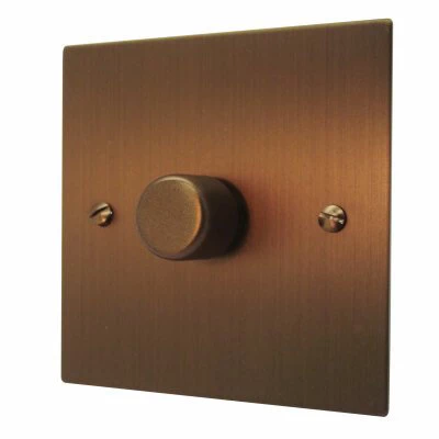 Executive Square Bronze Antique Round Pin Unswitched Socket (For Lighting)