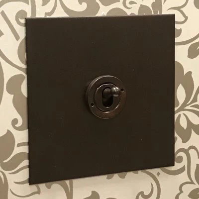 Executive Square Cocoa Bronze Dimmer and Light Switch Combination