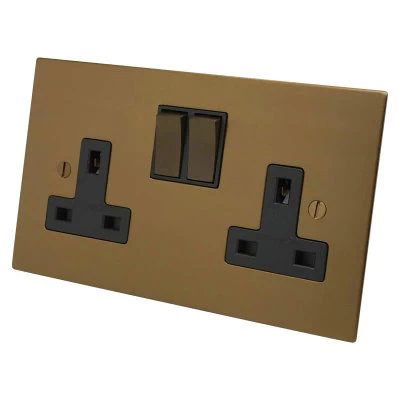 Executive Square Bronze Antique Dimmer and Light Switch Combination