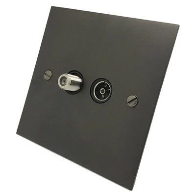 Executive Square Old Bronze TV and SKY Socket