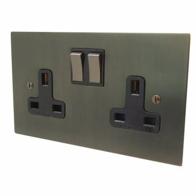 Executive Square Old Bronze Flex Outlet Plate