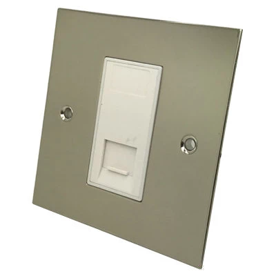 Executive Square Polished Nickel Telephone Extension Socket