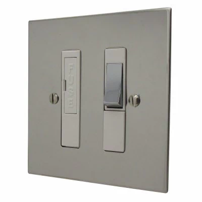 Executive Square Polished Stainless Steel Switched Fused Spur
