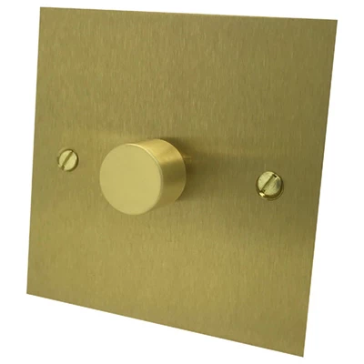 Executive Square Satin Brass LED Dimmer