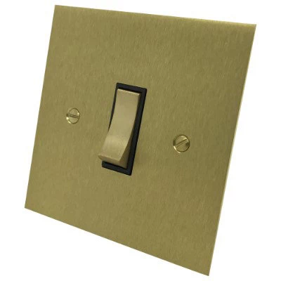 Executive Square Satin Brass Unswitched Fused Spur