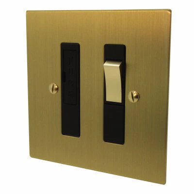 Executive Square Satin Brass Round Pin Unswitched Socket (For Lighting)