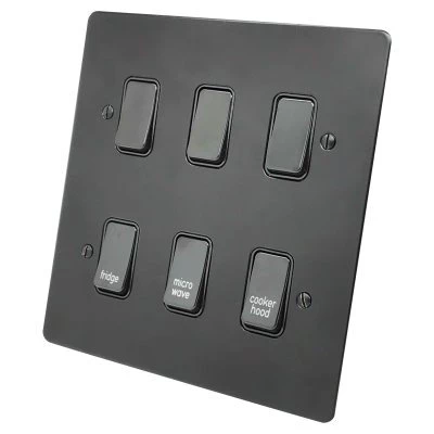 Flat Grid Black Sockets & Switches