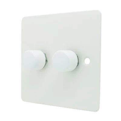 Flat Matt White Push Intermediate Switch and Push Light Switch Combination