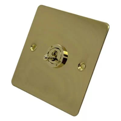 Flat Polished Brass Toggle (Dolly) Switch