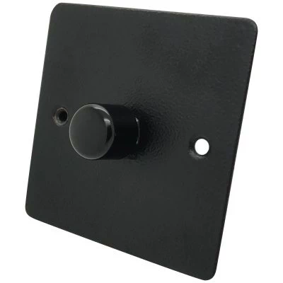 Flat Vintage Hammered Black Push Light Switch