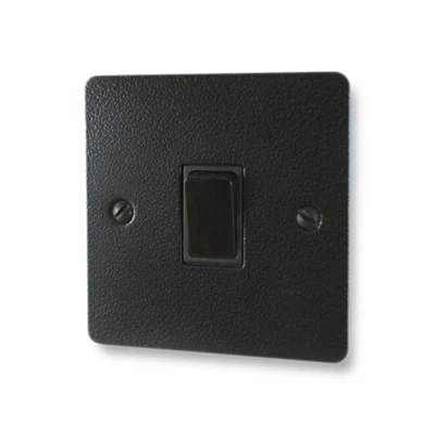 Flat Vintage Hammered Black Intermediate Light Switch