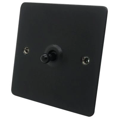 Flat Vintage Hammered Black Toggle (Dolly) Switch