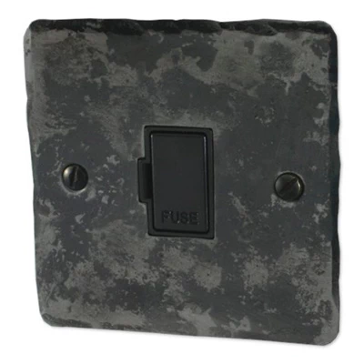 Flat Vintage Rustic Pewter Unswitched Fused Spur