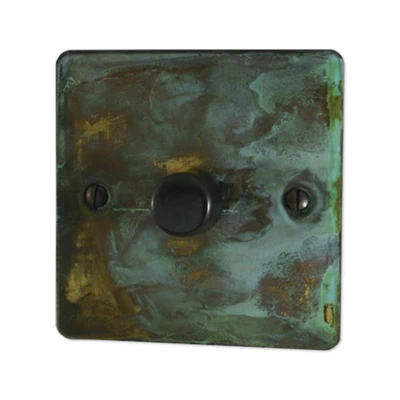 Flat Vintage Weathered Copper Push Light Switch