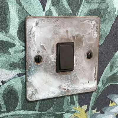 Flat Vintage Weathered Copper Light Switch