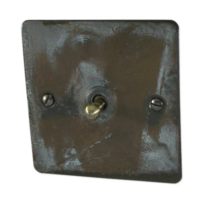 Flat Vintage Weathered Copper Toggle (Dolly) Switch