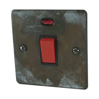Flat Vintage Weathered Copper Cooker (45 Amp Double Pole) Switch