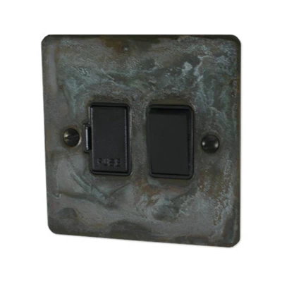 Flat Vintage Weathered Copper Switched Fused Spur