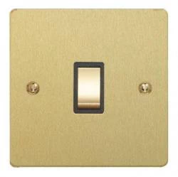 Flatplate Brushed Brass Switched Fused Spur